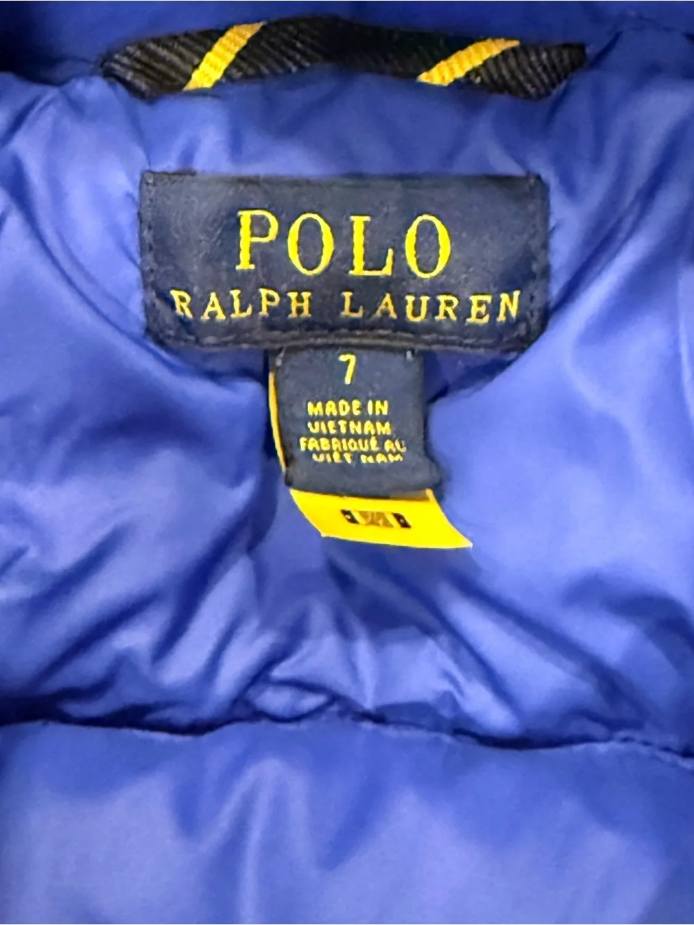 Polo Ralph Lauren Boys Puffer Winter Jacket Hood Pony Logo Size 7